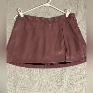 Garage Deep Purple Faux Leather Skirt